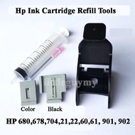 Alat Refill Printer Hp ink cartridge Refill Tools for HP 680,678,704,21,22,60,61,65, 901, 902 / Jaru