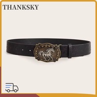 THANKSKY Leather Embossed Belt, Y2K Harajuku Punk Rock Belt, Women Man Hip Hop Waistband