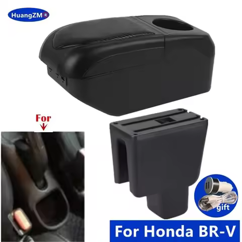 For Honda BR-V Armrest box For Honda BRV Car Armrest box central Storage box Cup holder Dedicated Re