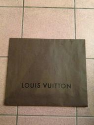 LOUIS VUITTON 二手 深咖啡無提把自黏小紙袋 LV