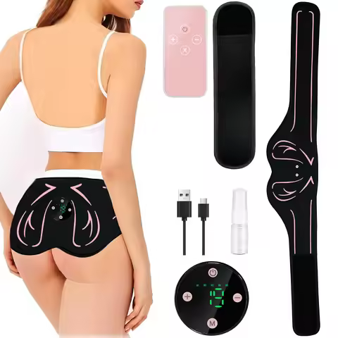 Hip Massager EMS Trainer Glute Stimulator - Compact Rechargeable Muscle Toner for Glute Lift Hip Mas