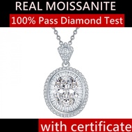 Real Moissanite Necklace S925 Silver With GRA Certificate VVS1 3EX D Color Oval Cut 3CT Moissanite D