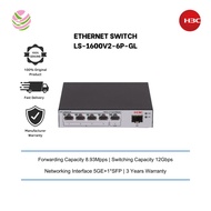 H3C S1600V2-6P L2 Ethernet Switch with 5*10/100/1000BASE-T Ports and 1*100M/1G SFP Port, (AC) LS-160