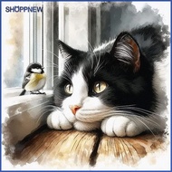 ♥Shoppnew♣  DIY Cat Paint by Numbers Kits Drawing Paintwork on Canvas 15.75x15.75inch Without Frame 