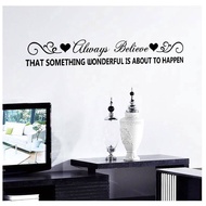 OLLstore 5305 ALWAYS BELIEVE Removable PVC Wall Sticker Home Decor