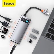 Baseus USB C HUB Type C ถึง HDMI ที่รองรับ USB 3.0 Adapter 11 9 8 in 1 Type C HUB Dock RJ45 SD Reade