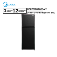 MIDEA Double Door Refrigerator Inverter Quattro 240L MDRT307MTB28-MY / MDRT-307MTB28MY Peti sejuk