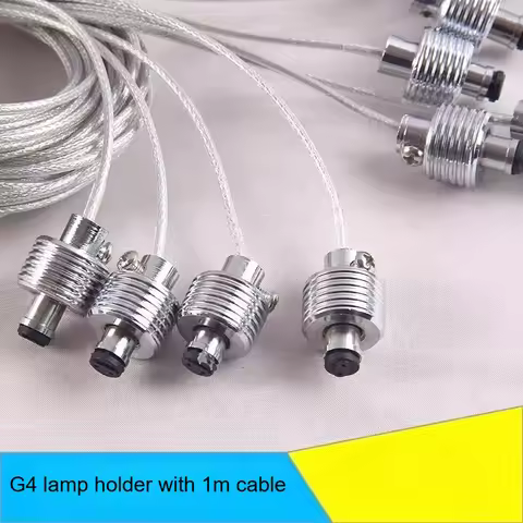2PCS G9 Ceramic Conversion Lamp Head Small Screw Lamp Holder G4 Conversion 1M Fish Net Cable Lamp He