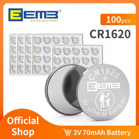 EEMB 5/10/20/100PCS CR1620 3V 70mAh Button Battery Lithium Battery Non-Rechargeable Coin Cell Batter