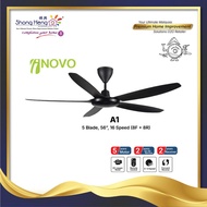 Inovo A1 Matt Black 56"| Ceiling Fan 5 Blades with DC Motor