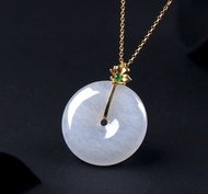 冰種翡翠平安扣項鍊 18K金 | 天然緬甸玉翡翠A貨 | 送禮