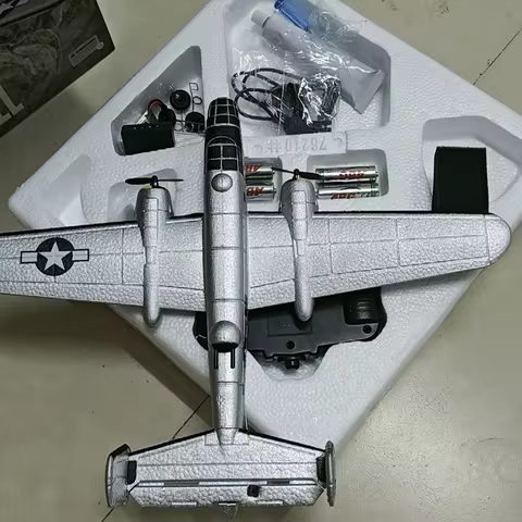 VOLANTEX B25 RC Airplane Fixed Wing Simulation Mitchell Bomber Model 400mm Wingspan 3CH Dual Motor B