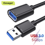 Essager 0.5m / 1m /1.5m / 2m / 3 meter USB Extension Cable USB 3.0 Cable For TV PS4 Xbox SSD 5GB USB3.0 Extender Data Cord Male to Female USB Extension Cable