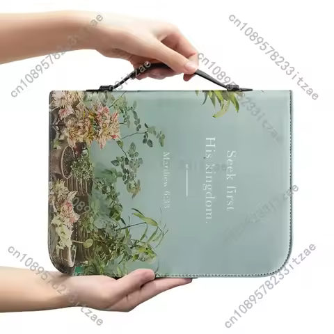 New Bible Cover Simple Style Bible Verse Printed Tote Bag Practical Bible Protector Holder for Women