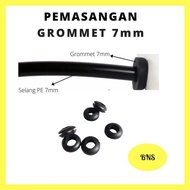 Rubber Grommet Size 7 mm 7mm For PU PE PVC Hose Black Color