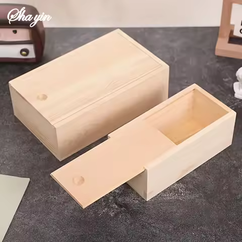 Pine Pull Box Sliding Cover Wooden Box Wooden Storage Box Wooden Storage Box Wooden Box Gift Jewelry
