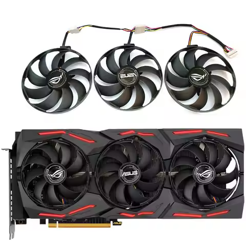 1SET T129215SU FDC10H12S9-C RX 5700XT STRIX OC GPU Fan，For ASUS RX 5700、RX 5700XT、RX 5600XT ROG STRI