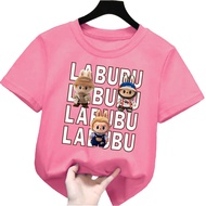 baju kaos anak perempuan/laki laki gambar boneka labubu monster 1-12tahun lengan pendek k.196