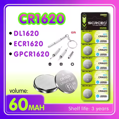 2PCS-10PCS CR1620 DL1620 ECR1620 GPCR1620 1.5V lithium manganese dioxide button battery, suitable fo