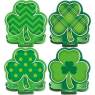 ZOIIWA 48Pcs St. Patrick's Day Party Decorations Green Shamrock Paper Plates 9 Inch Lucky Clover Din
