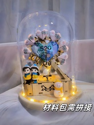 Full Set 520วันวาเลนไทน์วันเกิดของขวัญสำหรับแฟนสาว Money Can Buy Flower Ferris Wheel Music Box DIY M