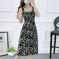 Womens dress 2024 summer new daisy versatile slimming casual A-line bottom skirt