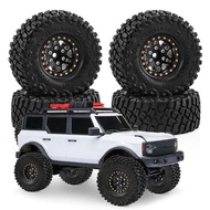 4Pcs 57mm 1.3 inch Heavy Duty Brass Beadlock Wheel and Tire for 1/18 1/24 RC Crawler Car FCX24 FCX24