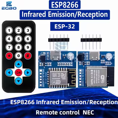 ESP8266 Infrared Emission/Reception Remote control NEC Command WIFI Transmission Module Development 