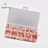 SHOPSHARING 250Pcs Terminal Copper Connector, Gold GT Tube Connector Copper Tube Connector, Multiple