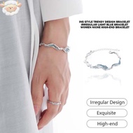 H Ins Style Trendy Design Bracelet Niche High-end Bracelet Irregular Light Blue Bracelet H