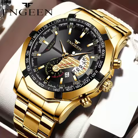 FNGEEN Men Quartz Watches Fashion Concept Decorative Dial Casual Military Sports Wristwatch Waterpro