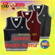 Rompi Rajut Sekolah TK PAUD SD SMP SMA DEWASA / Vest Anak / Seragam / Rompi Warna Hitam Maroon Hijau