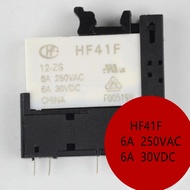 FZ12Pcs Ultra-thin Relay Socket  5Pin 5V 12V 24V 6A Macro HF41F-5-ZS Welding Base  HF41F-12-ZS HF41F