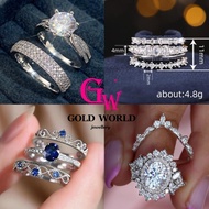 Stackable cincin tunang Geometric diamond ring Vintage cincin silver 925 original Engraved Romantic 