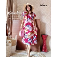 UNGU Trisna Store Gisella Homedress / Short Dress Ori Kencana Purple Rayon Super