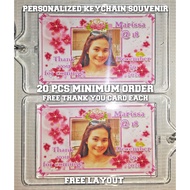 Debut Pink Theme Personalized Keychain Souvenir Giveaways 18th birthday party