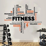 Large Fitness Words Inspirational Quote Wall Sticker Gym Crossfit Training Power Motivational Quote 