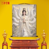 Nine-Tailed Fox Wall Painting Hu's Nine-Tailed Fox Real-Tailed Fox Decorative Painting Northeast Out