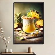 Paintings of lemon tea shops, soft drinks, drinks, coffee shops, decorative paintings for lemon tea 