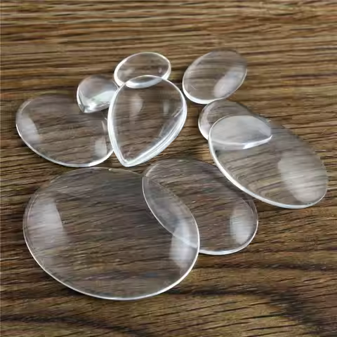 10x14mm 13x18mm 18x25mm 20x30mm 25x35mm 30x40mm Drop OVAL Flat Back Clear Glass Cabochon, High Quali
