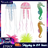 Seashorehouse 6Pcs Artificial Silicone Sea Horse Glowing For Fish