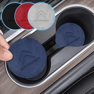 2pcs Business Style Car Coaster Anti-skid Car Cup Mat Bottle Pad for Citroen C1 C2 C3 C4 C5 C6 C8 C4