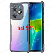 For itel S23 Plus Shockproof phone Case itel S23+ S23Plus Casing Transparent Acrylic Cover
