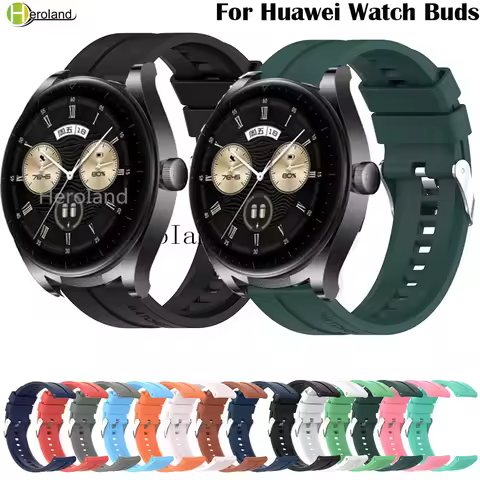 22MM Silicone WatchBand Strap For Huawei Watch Buds Smart Wristband Bracelet WirstStrap For Huawei W