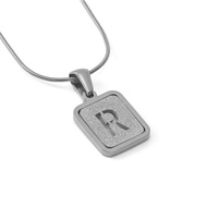 Stainless Steel Snake Bone Chain 26 Letter Necklace 18K Gold Square Shell 833