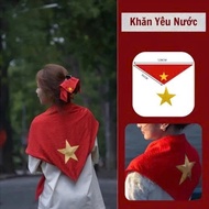 Vietnam scarf with red flag and yellow star, love scarf September 2