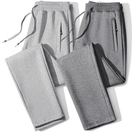Casual Pants Men's Spring Autumn Straight Sweatpants Plus Fat Plus Size Loose Long Pants Zipper Cuff