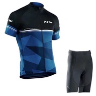 NW Summer New Style Cycling Jersey Set Breathable Sport Bicycle Jersey Men Short Sleeves Set
