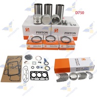 Overhaul Rebuild Kit For Kubota D750 Piston Rings Cylinder Liner Full Gasket Set Main Bearing Engine