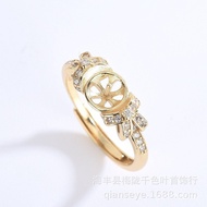 Jewelry Pearl Ring Fashion Ring Adjustable Empty Holder Sterling Silver S925 Factory Temperament Dir